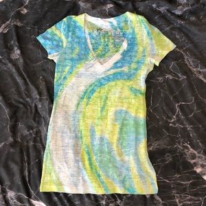Nollie Pacsun Tie-Dye Burnout V-Neck Tee